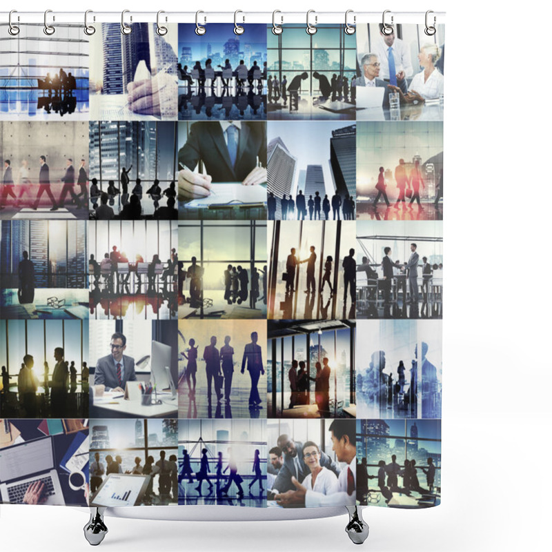 Personality  Collage With Business People  Shower Curtains