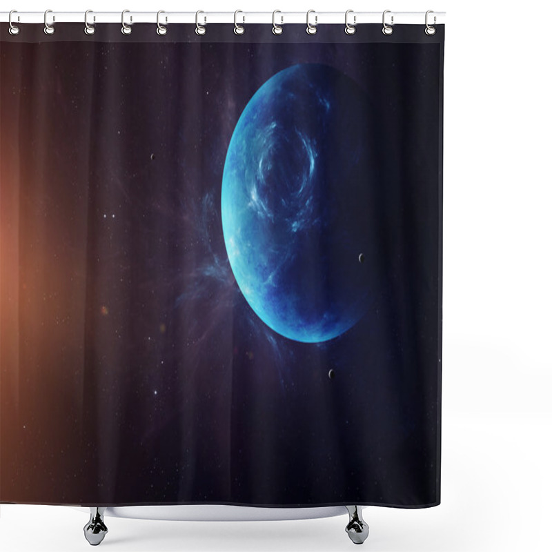 Personality  The Neptune With Moons From Space Showing All They Beauty. Extremely Detailed Image, Including Elements Furnished By NASA. Other Orientations And Planets Available. Shower Curtains