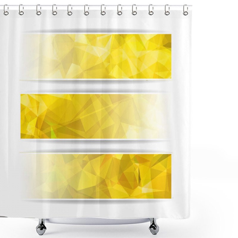 Personality  Abstract Yellow Banners Set Shower Curtains