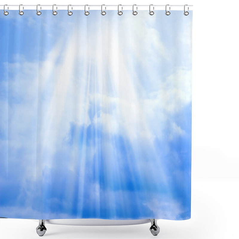 Personality  Sky With Clouds And Sun Shower Curtains