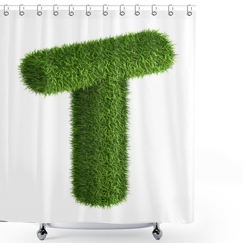 Personality  Natural Grass Letter T Shower Curtains