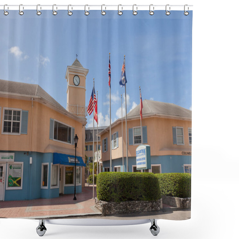 Personality  Elizabethan Square In George Town Of Grand Cayman Island Shower Curtains