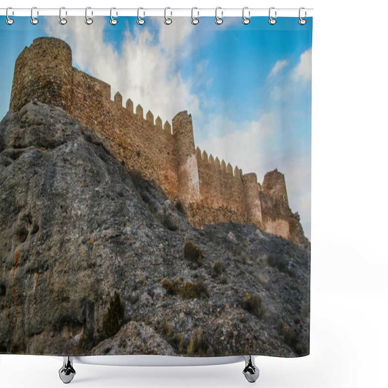 Personality  Ruined Castle At Clavijo In Province Of Burgos In Castilla Y Leo Shower Curtains