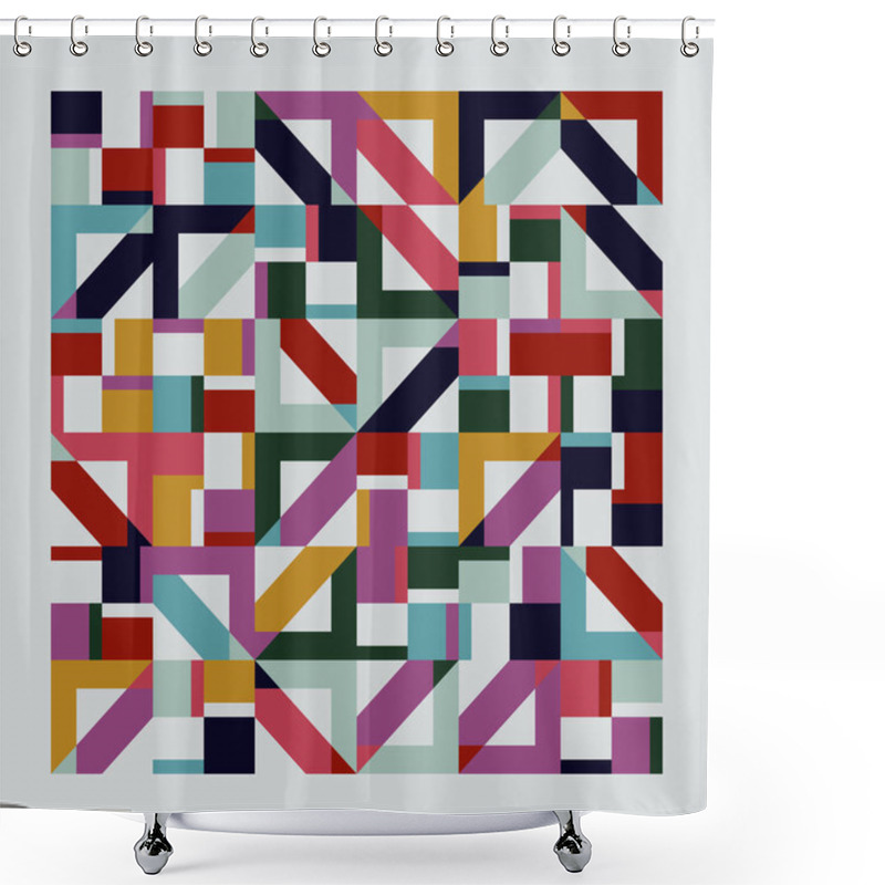 Personality  Bauhaus Inspired Abstract Artwork Made With Vector Design Elements And Bold Geometric Shapes For Poster, Cover, Art, Presentation, Prints, Fabric, Wallpaper And Etc. Shower Curtains