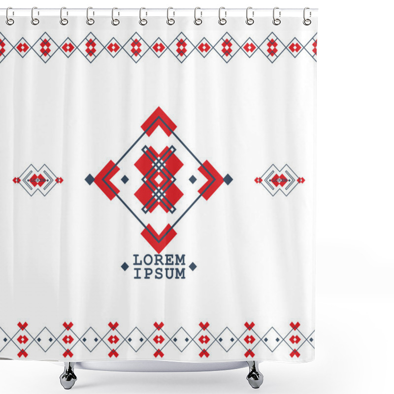 Personality  Bohemian Style Elements With Geometric Shapes For Modern Vector Background. Shower Curtains