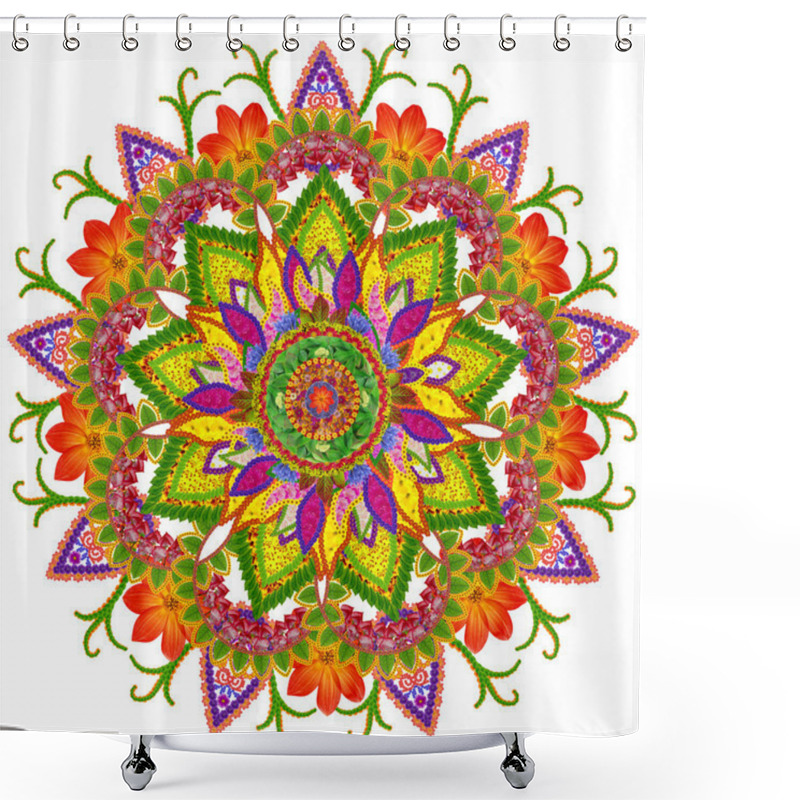 Personality  Sacred Sun Mandala Shower Curtains