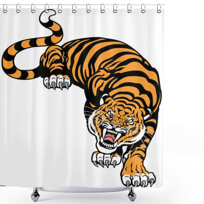 Personality  Angry Tiger Shower Curtains