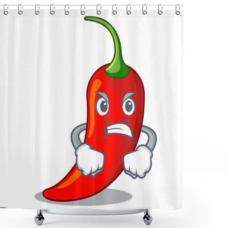 Personality  Angry Hot Chili Pepper On Cartoon Table Shower Curtains