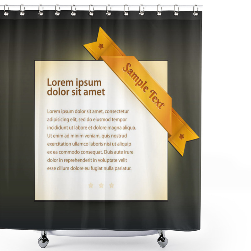 Personality  Vector Banner With Golden Ribbon Shower Curtains