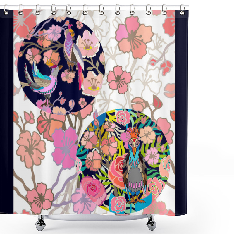 Personality  Night In Japanese Garden. Shower Curtains