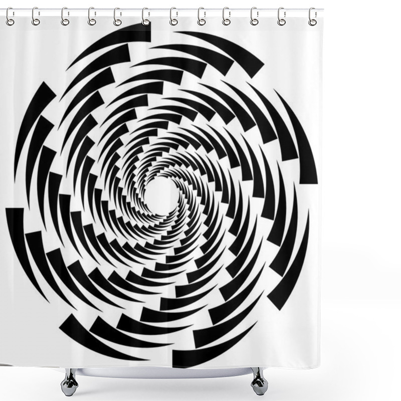 Personality  Abstract Spiral Rotating Element    Shower Curtains