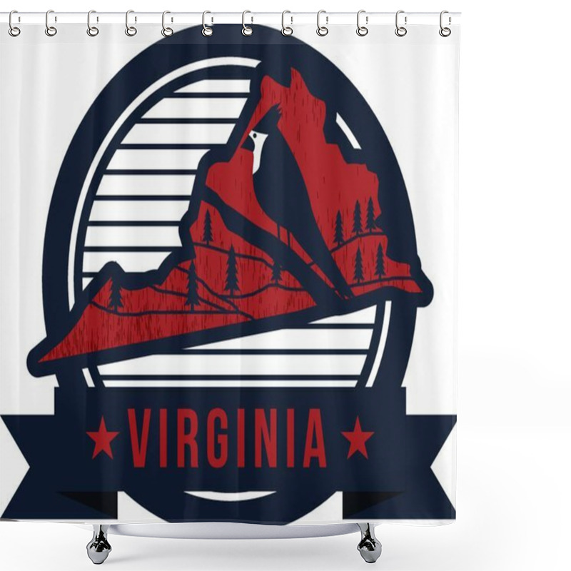 Personality  Map Of Virginia State Shower Curtains