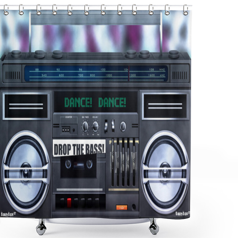 Personality  Boombox, Drop The Bass Shower Curtains