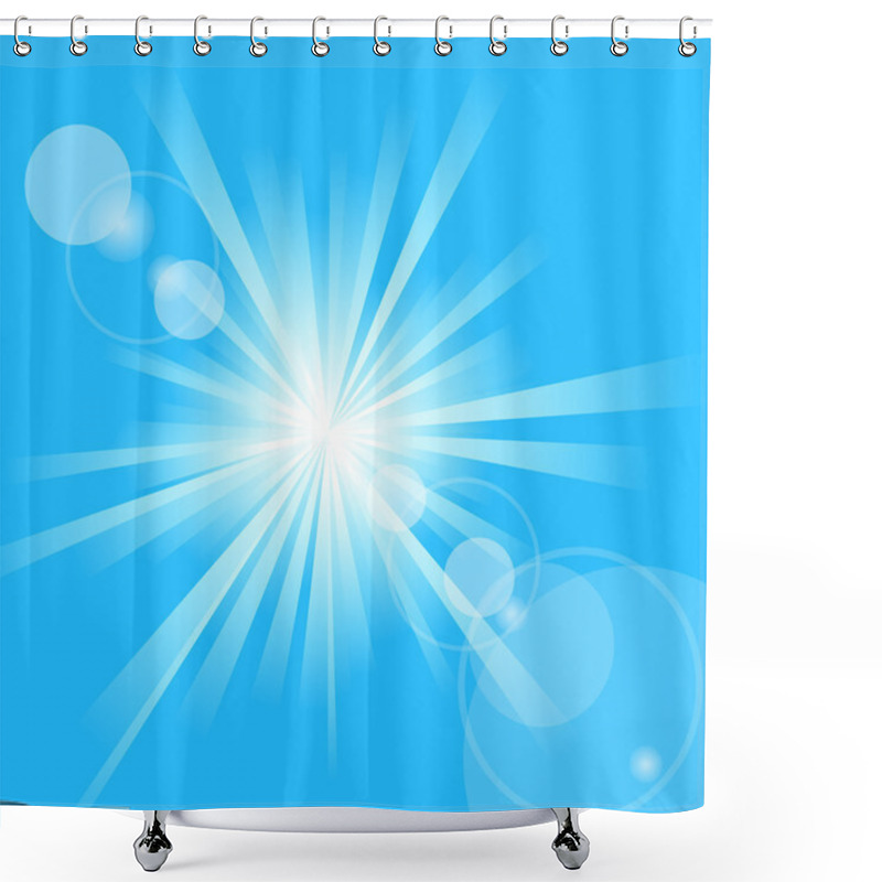 Personality  The Hot Summer Sun On A Blue Sky Shower Curtains