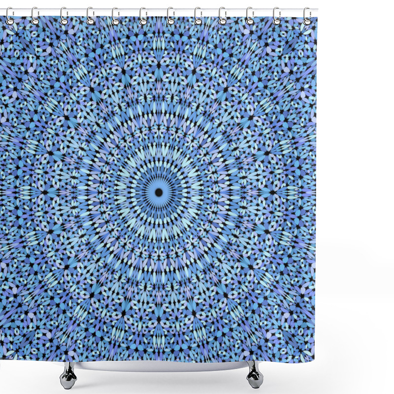 Personality  Blue Gravel Ornate Mandala Pattern Wallpaper Shower Curtains