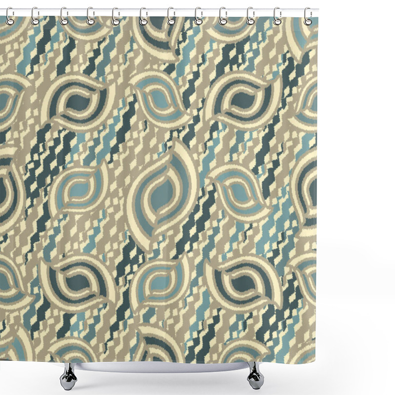 Personality  Seamless Abstract Pattern With The Image Of Geometric Shapes And Wavy Lines Shower Curtains