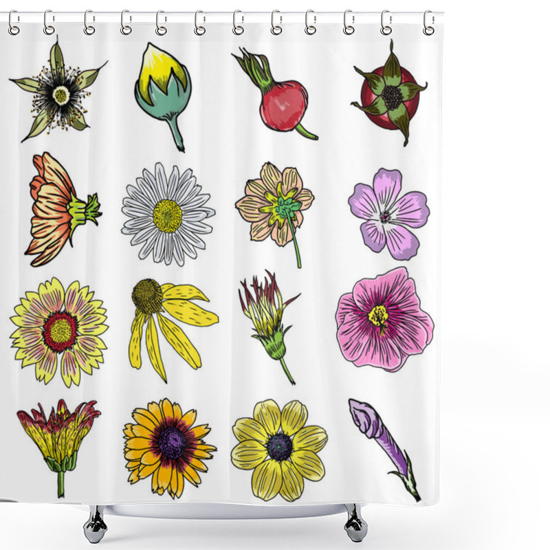 Personality  Flower Of Summer Set Shower Curtains