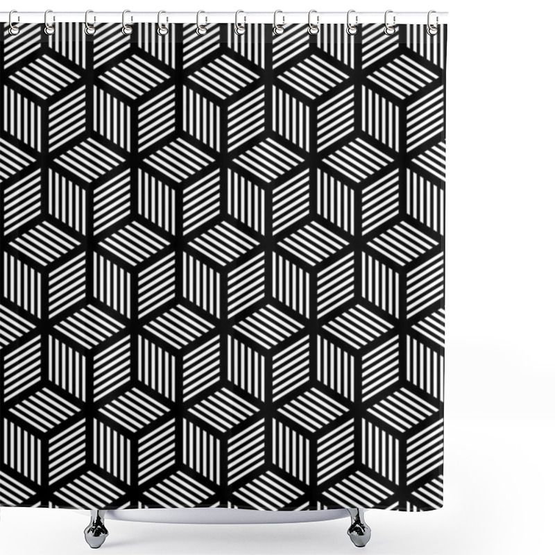 Personality  Seamless Geometric Texture In Op Art Design. Shower Curtains