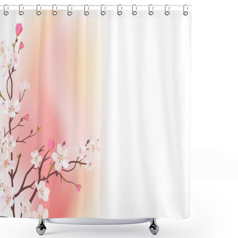 Personality  Blossoming Tree. Shower Curtains