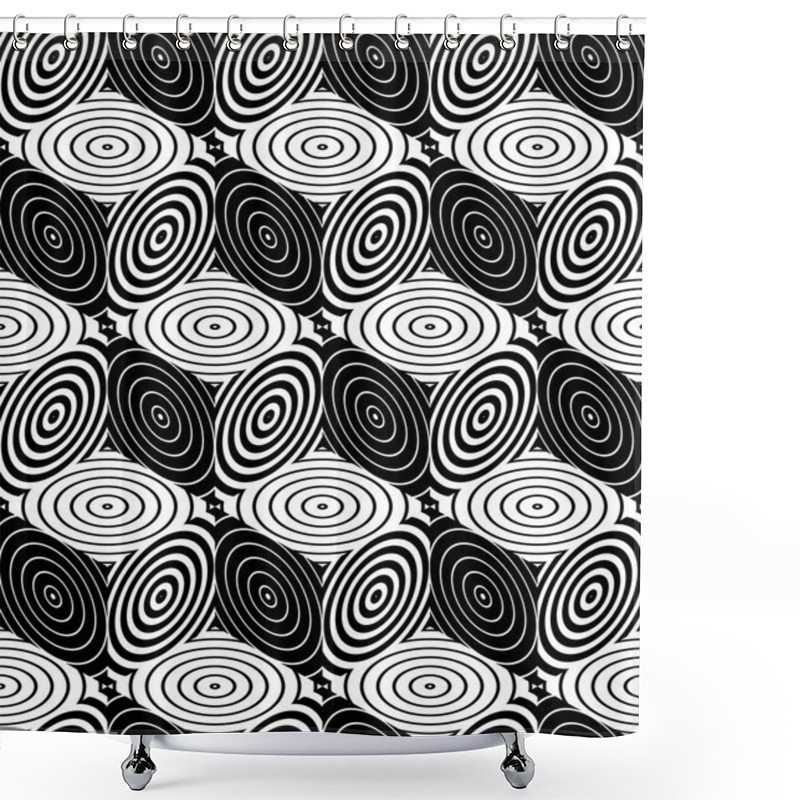 Personality  Endless Monochrome Symmetric Pattern Shower Curtains