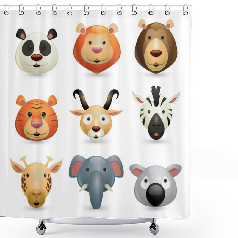 Personality  Collection Of Wild Animals Shower Curtains