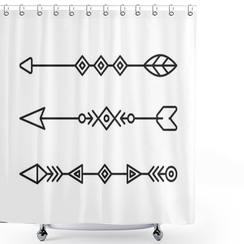 Personality  Arrows Decoration Line Art Illustration Shower Curtains