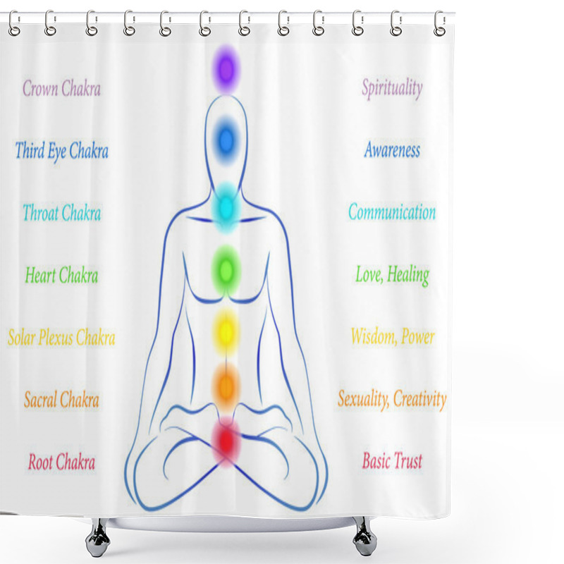 Personality  Chakras With Description Shower Curtains