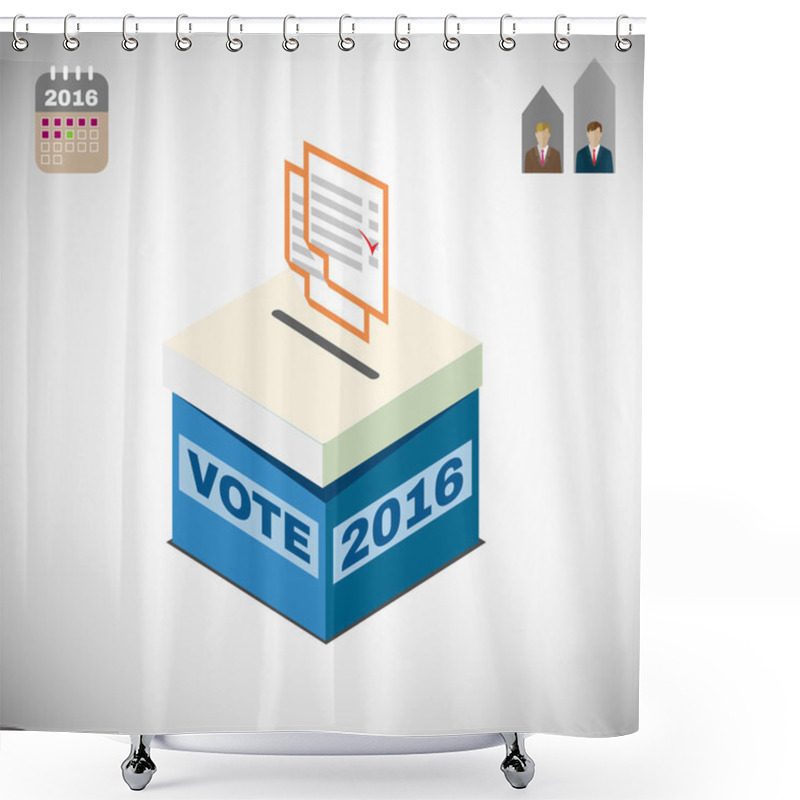 Personality  Voting Box And Ballot Election 2016 Shower Curtains