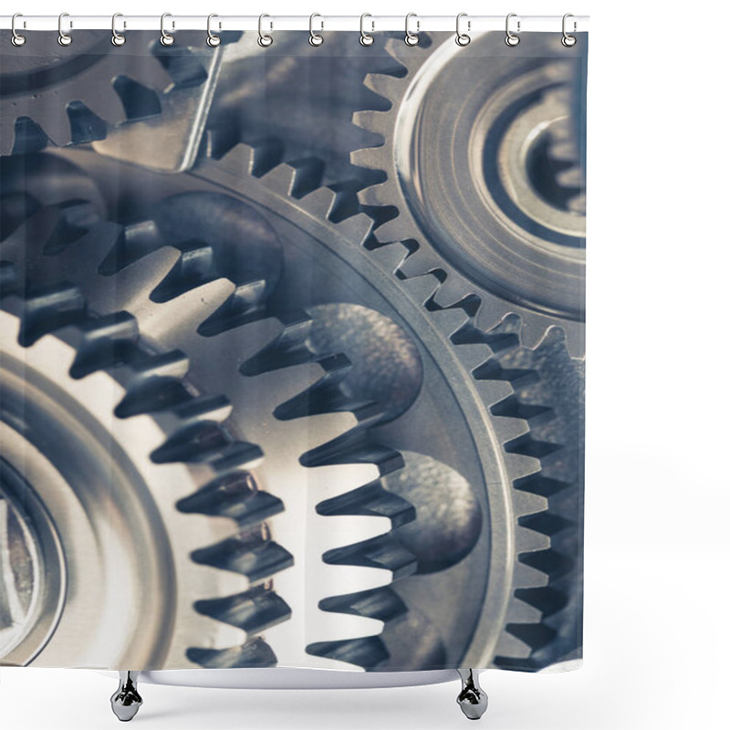 Personality  Engine Gears Wheels, Closeup View Shower Curtains