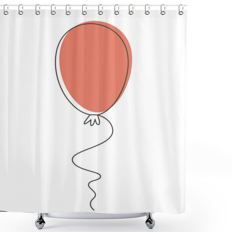 Personality  Classic Balloon In Doodle Style. Beautiful Holiday Item. Shower Curtains