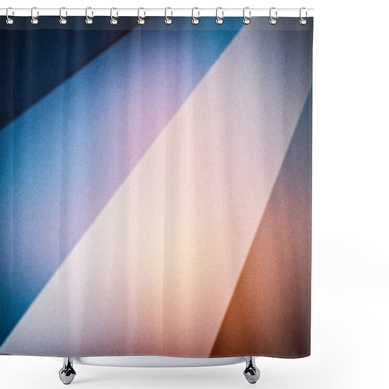 Personality  Subtle Abstract Background In Soft Shades Of Blue, Beige, And Peach, Featuring A Grainy Texture And Smooth Geometric Stripes, Ideal For Modern Designs And Wallpapers Shower Curtains