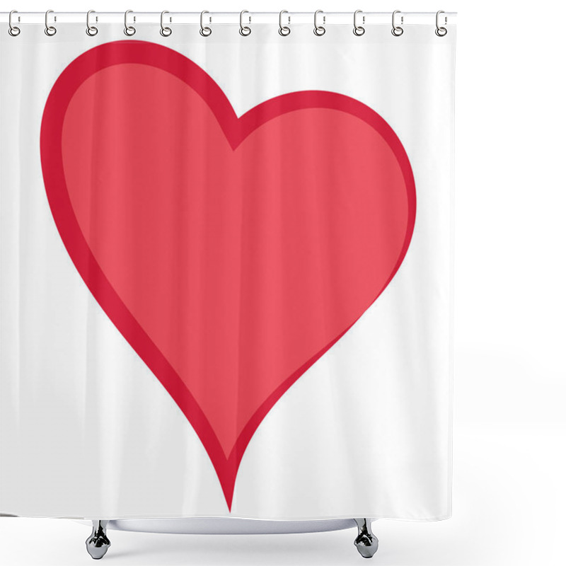 Personality  Red Heart Love, Valentine Frame Border Graphic Heart Day Romance Shower Curtains