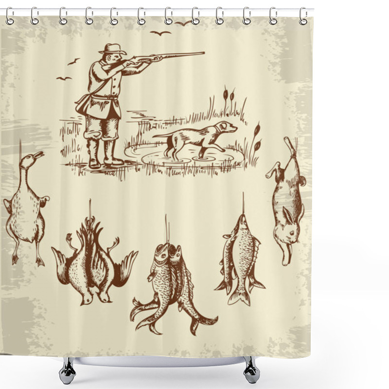 Personality  Hunter And Wild Animals Shower Curtains