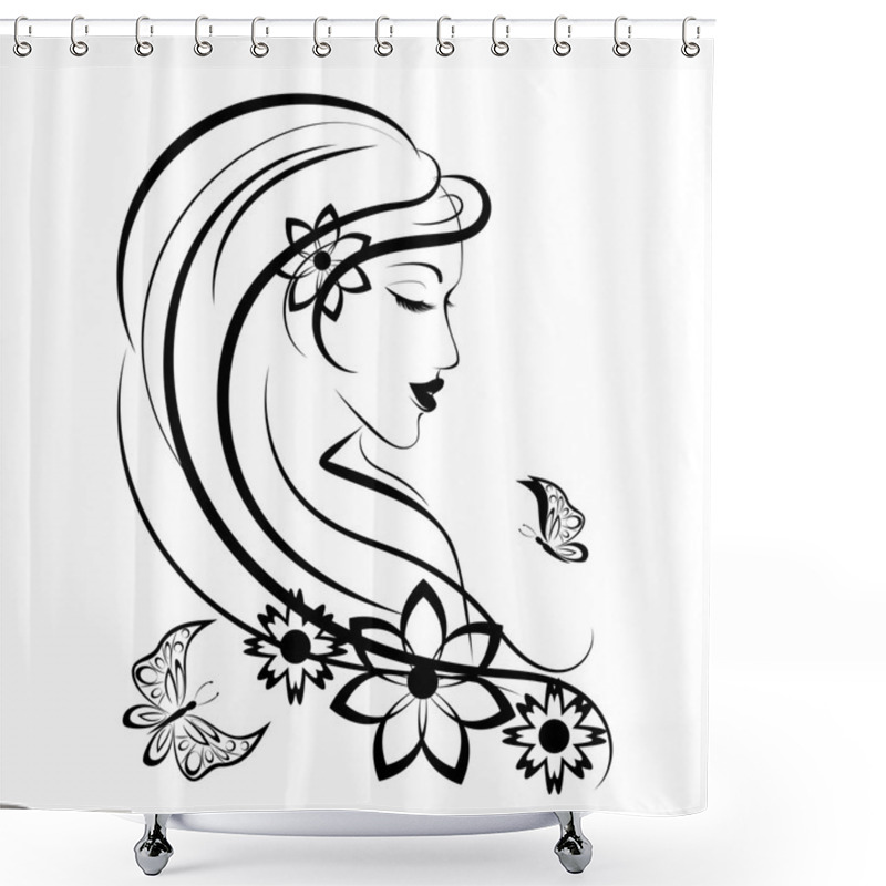 Personality  Floral Girl Shower Curtains