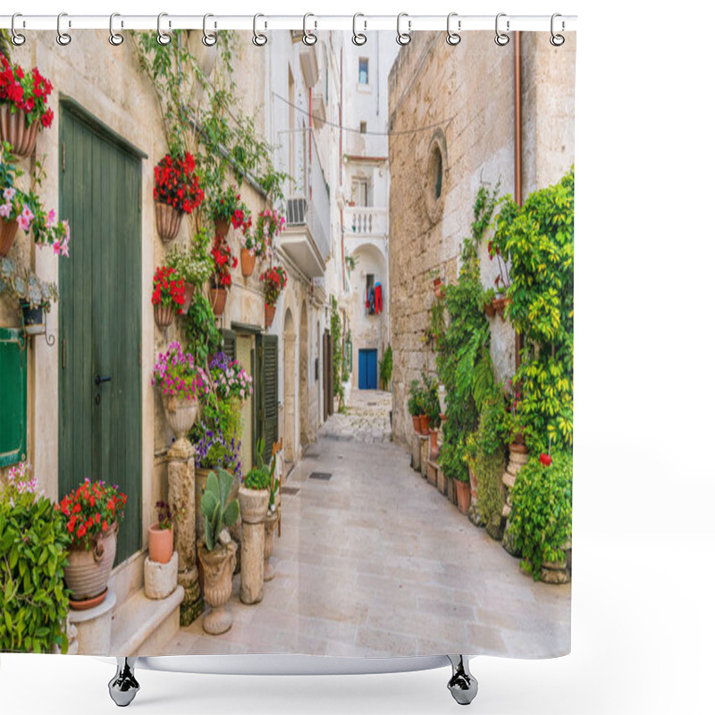 Personality  Scenic Sight In Monopoli, Bari Province, Puglia (Apulia), Southern Italy. Shower Curtains