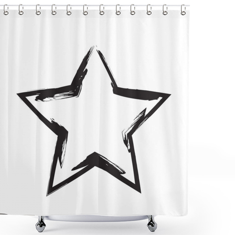 Personality  Star Patriot Symbol Grunge Vector Shape Shower Curtains