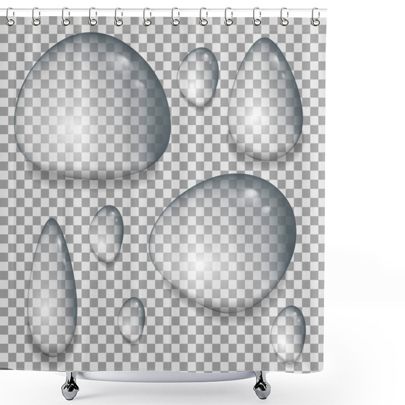 Personality  Waterdrops In Different Shapes Shower Curtains