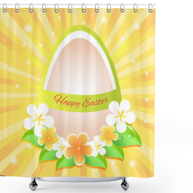 Personality  Happy Easter Greeting Card. Vector Shower Curtains