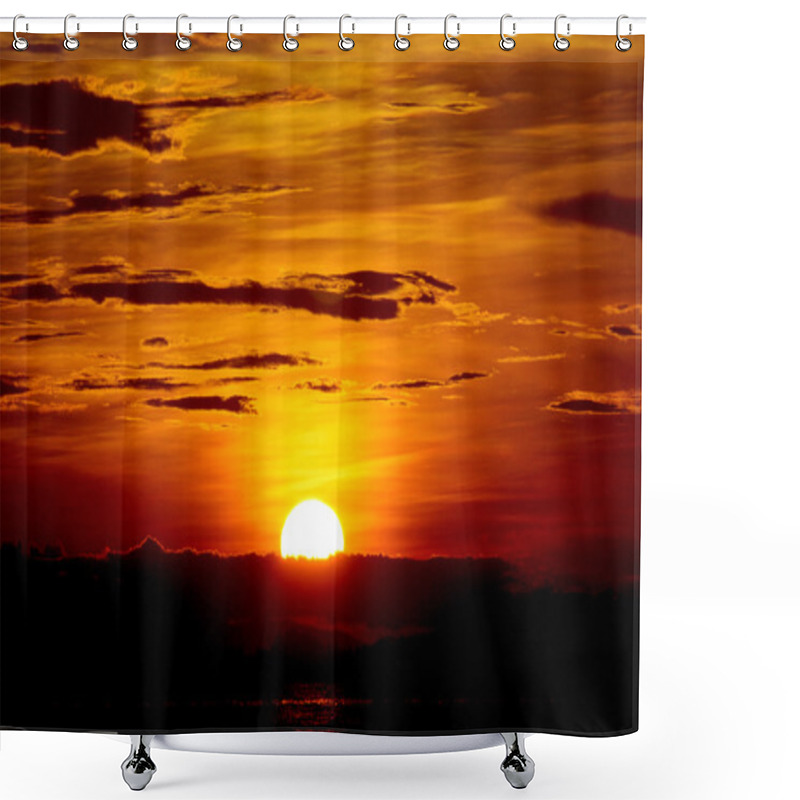 Personality  Sunset Sky At The Lake, Thailand. Shower Curtains