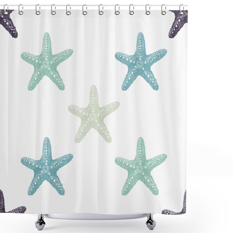 Personality  Sea Stars Sketch Pattern Shower Curtains