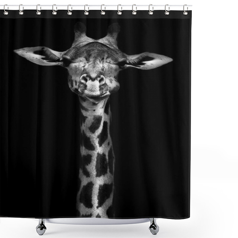 Personality  Giraffe In Black And White Shower Curtains