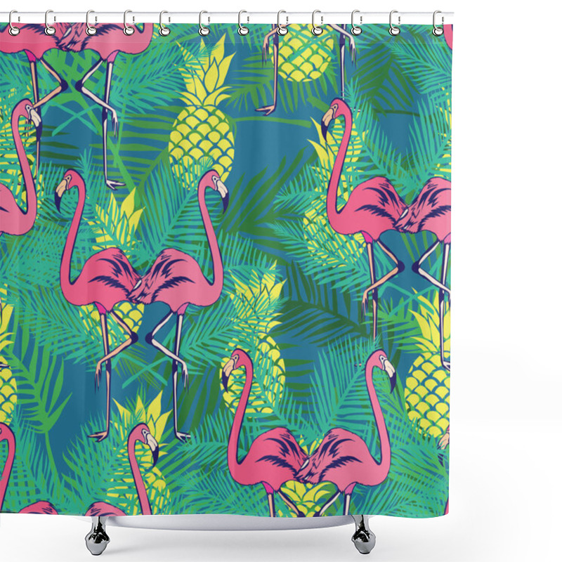 Personality  Flamingos Seamless Pattern Shower Curtains