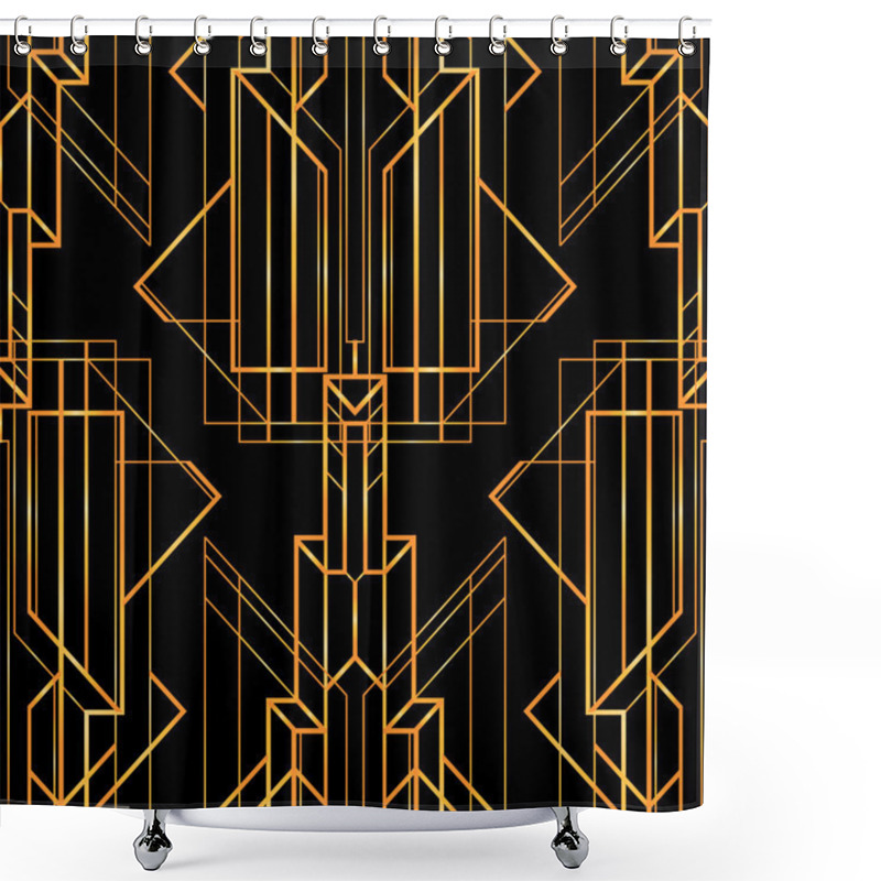 Personality  Art Deco Geometric Retro Pattern Shower Curtains