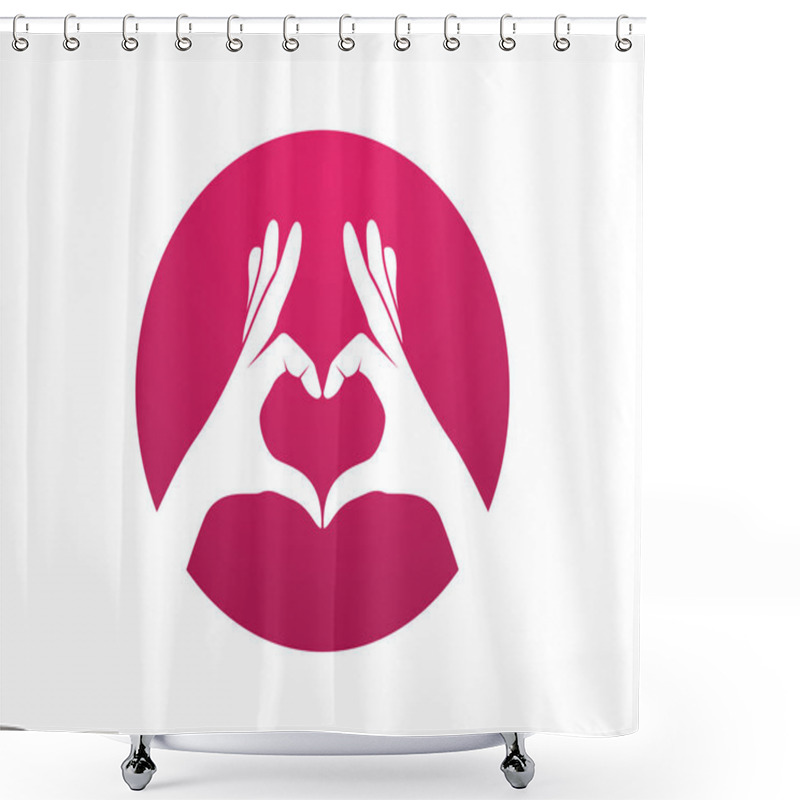 Personality  Hand Help Logo And Symbols Template Icons App Shower Curtains