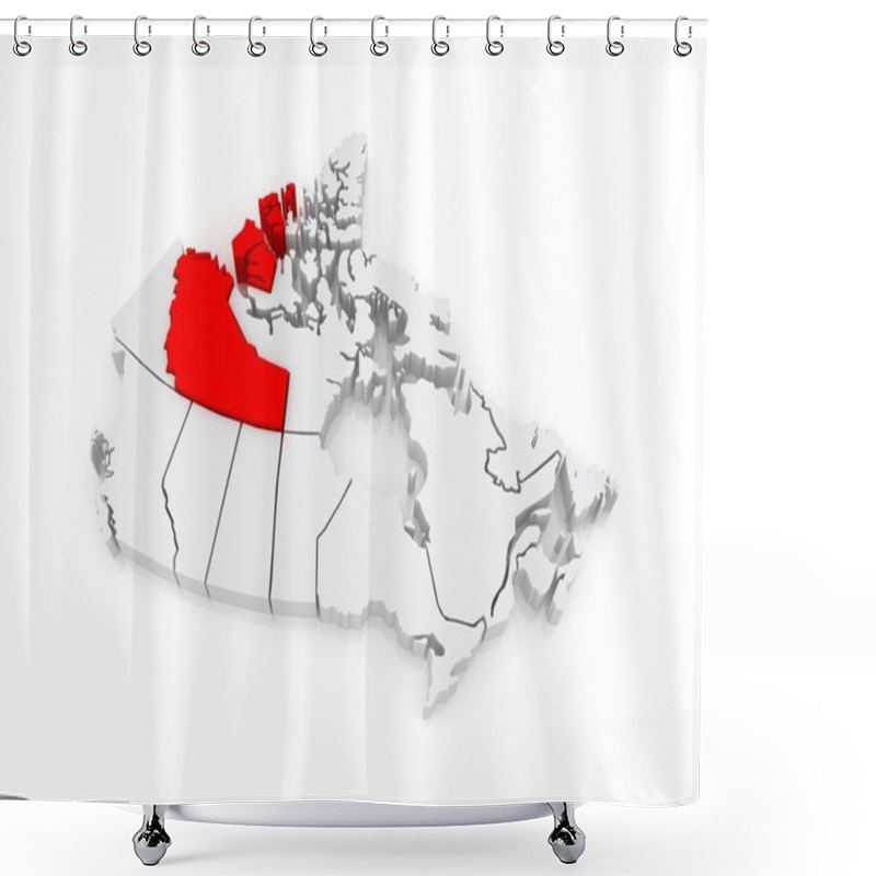 Personality  Map Of Northwest Territories. Canada. Shower Curtains