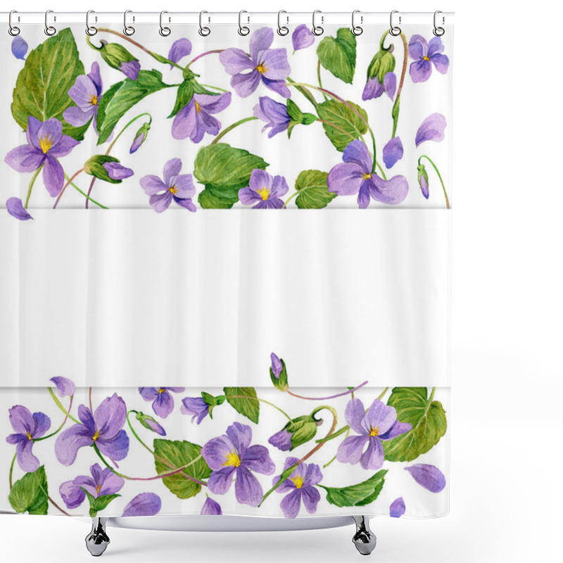 Personality  Spring Flowers Background. Forest Violet And Young Green Grass. Shower Curtains