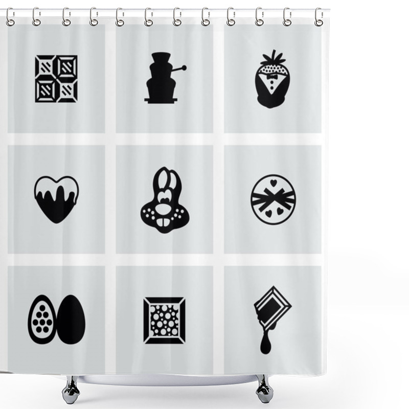 Personality  Vector Chocolate Icon Set Shower Curtains