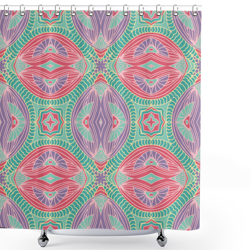 Personality  Ethnic Abstract Hand-drawn Seamless Pattern Shower Curtains