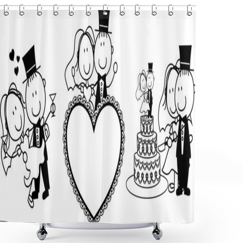 Personality  Wedding Invitation Fun Shower Curtains