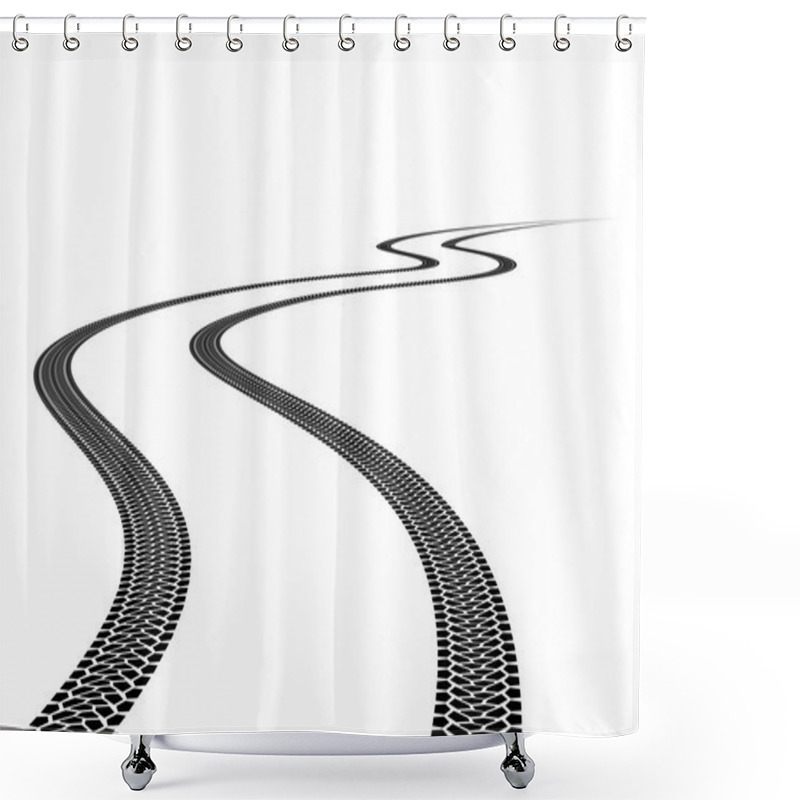 Personality  Tire Track Shower Curtains